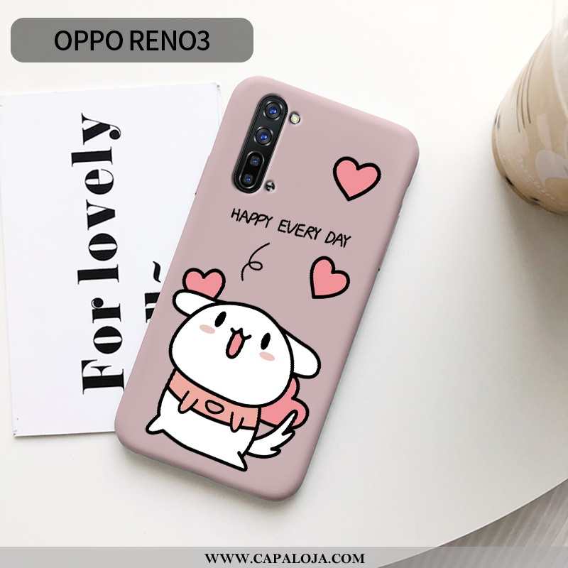 Capas Oppo Reno 3 Criativas Personalizado Soft Rosa, Capa Oppo Reno 3 Desenho Animado Baratos