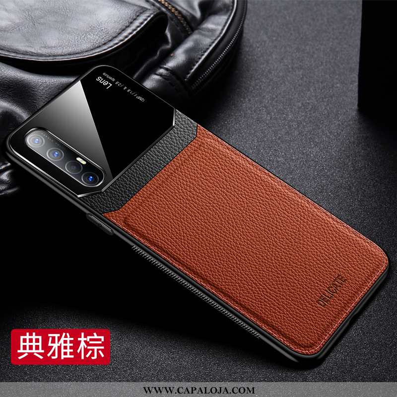 Capas Oppo Reno 3 Pro Couro Cases Antiqueda Azul Escuro, Capa Oppo Reno 3 Pro Tendencia Barato