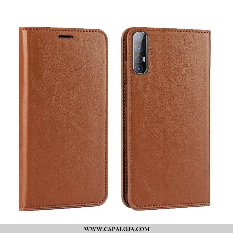 Capas Oppo Reno 3 Pro Luxo Feminino Protetoras Cover Castanho, Capa Oppo Reno 3 Pro Couro Legitimo B