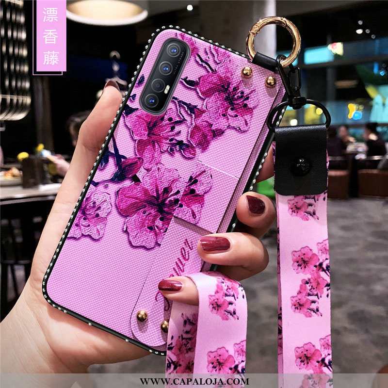 Capas Oppo Reno 3 Pro Silicone Cases Soft Roxa Roxo, Capa Oppo Reno 3 Pro Cordao Venda