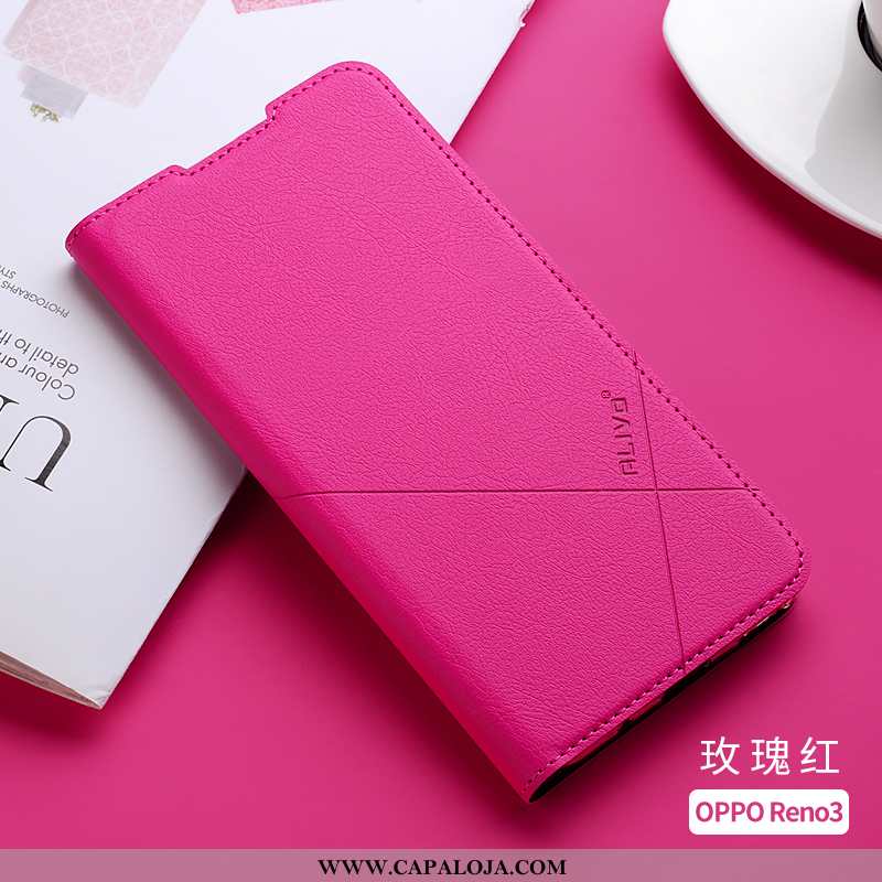 Capas Oppo Reno 3 Silicone Vermelha Soft Protetoras Rosa, Capa Oppo Reno 3 Couro Promoção