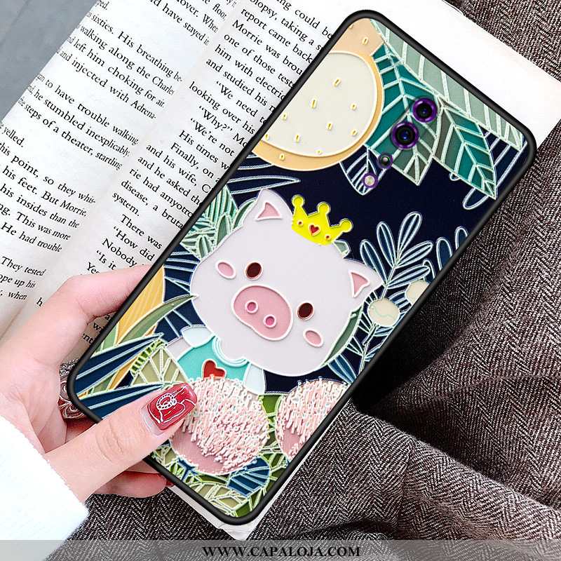 Capas Oppo Reno Z Fosco Porquinho Telemóvel Sobretudo Preto, Capa Oppo Reno Z Personalizada Barato