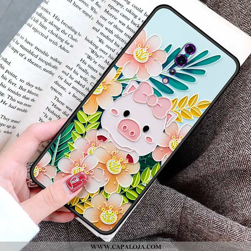 Capas Oppo Reno Z Fosco Porquinho Telemóvel Sobretudo Preto, Capa Oppo Reno Z Personalizada Barato