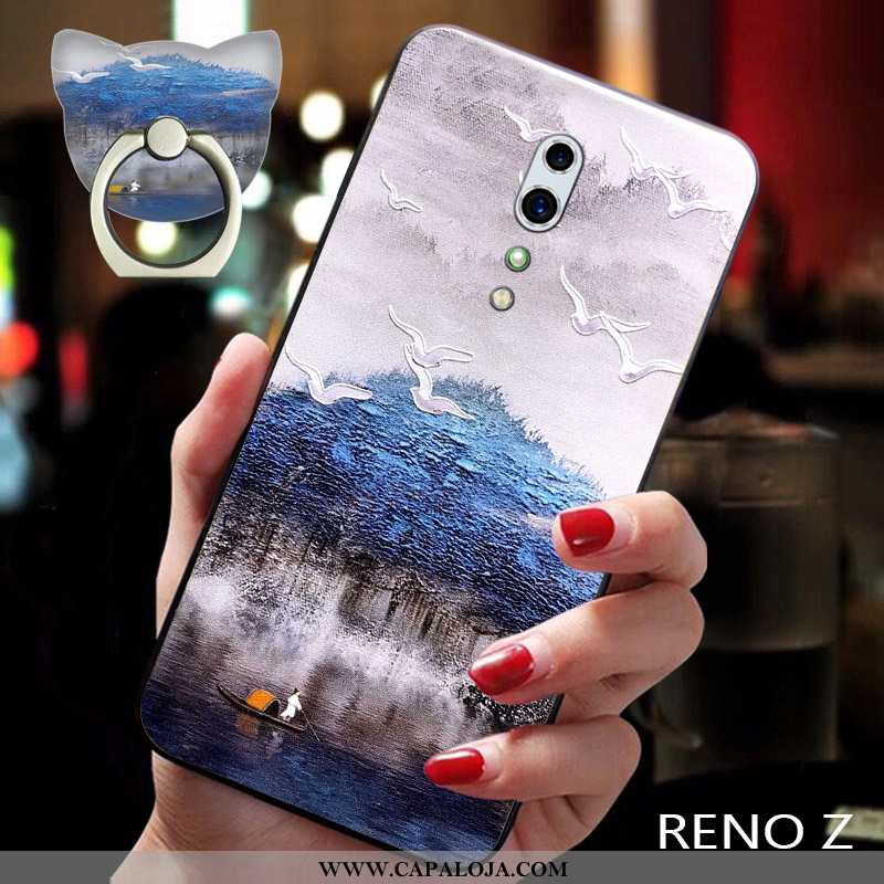 Capas Oppo Reno Z Soft Feminino Tendencia Fosco Azul, Capa Oppo Reno Z Silicone Barato