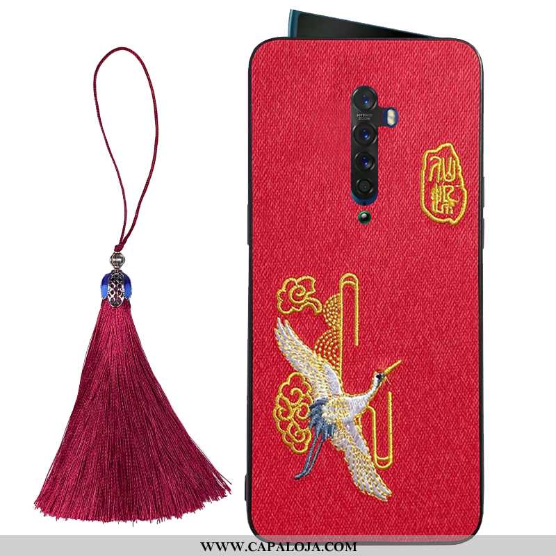 Capas Oppo Reno2 Bordado Malha Casal Para Reveillon Vermelho, Capa Oppo Reno2 Personalizada Comprar