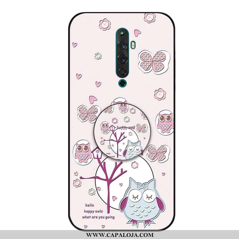 Capas Oppo Reno2 Desenho Animado Silicone Animais Soft Rosa, Capa Oppo Reno2 Slim Barato