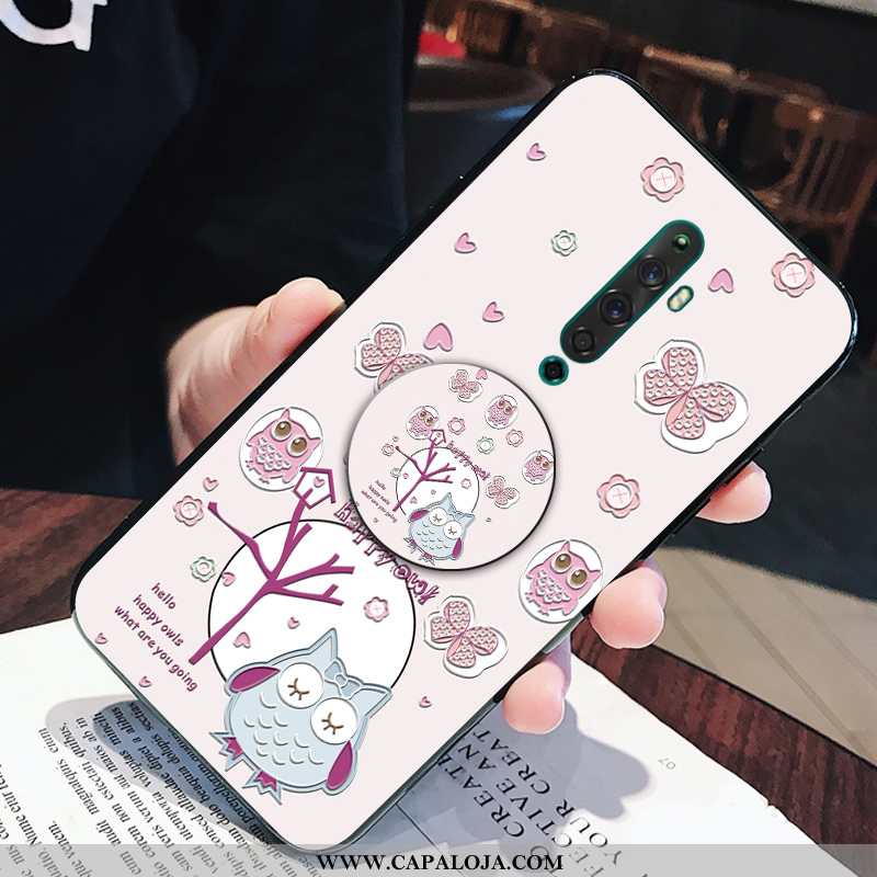 Capas Oppo Reno2 Desenho Animado Silicone Animais Soft Rosa, Capa Oppo Reno2 Slim Barato