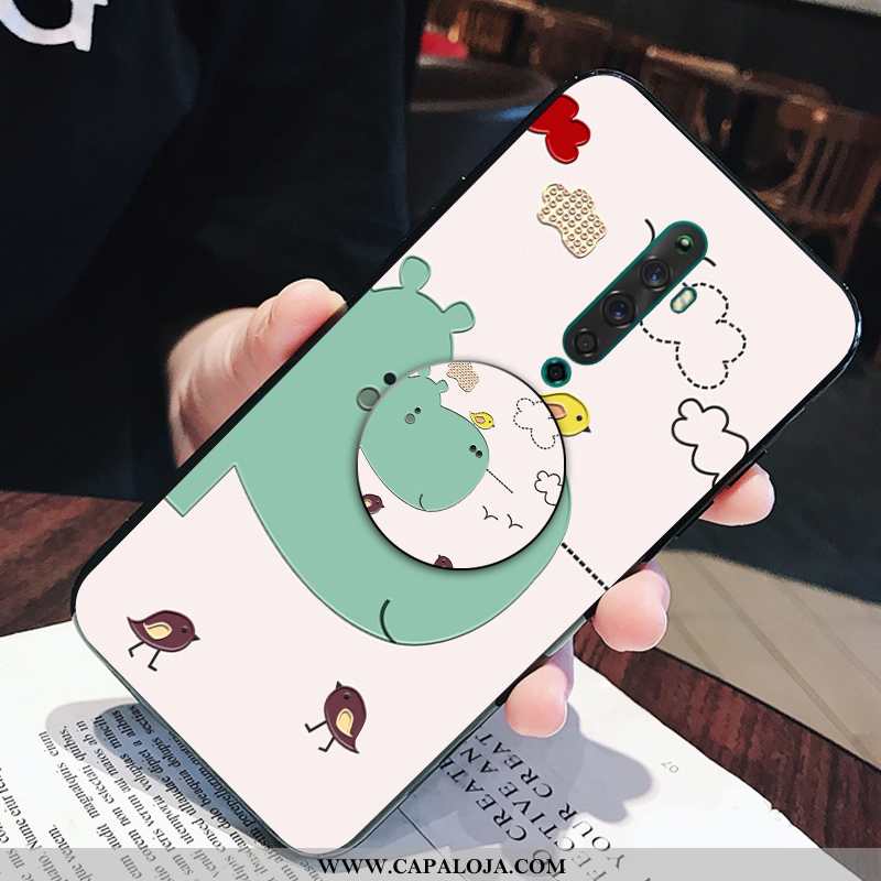 Capas Oppo Reno2 Desenho Animado Silicone Animais Soft Rosa, Capa Oppo Reno2 Slim Barato