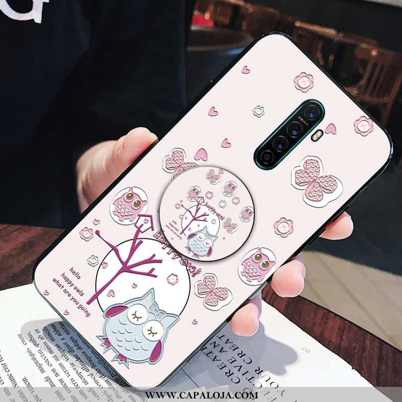 Capas Oppo Reno2 Desenho Animado Silicone Animais Soft Rosa, Capa Oppo Reno2 Slim Barato