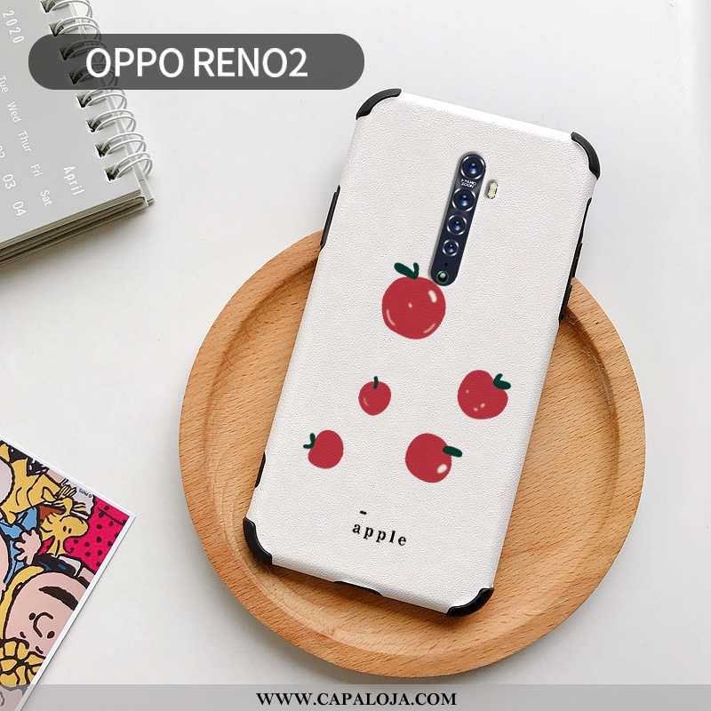 Capas Oppo Reno2 Fofas Cases Telemóvel Limão Branco, Capa Oppo Reno2 Couro Baratos