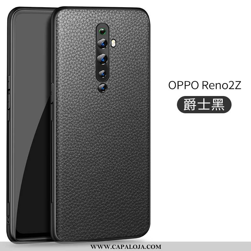 Capas Oppo Reno2 Z Couro Telemóvel Lift Preto, Capa Oppo Reno2 Z Super Venda