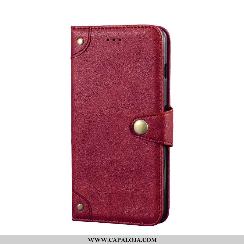 Capas Oppo Reno2 Z Criativas Suporte Telemóvel Couro Bordô, Capa Oppo Reno2 Z Vintage Promoção