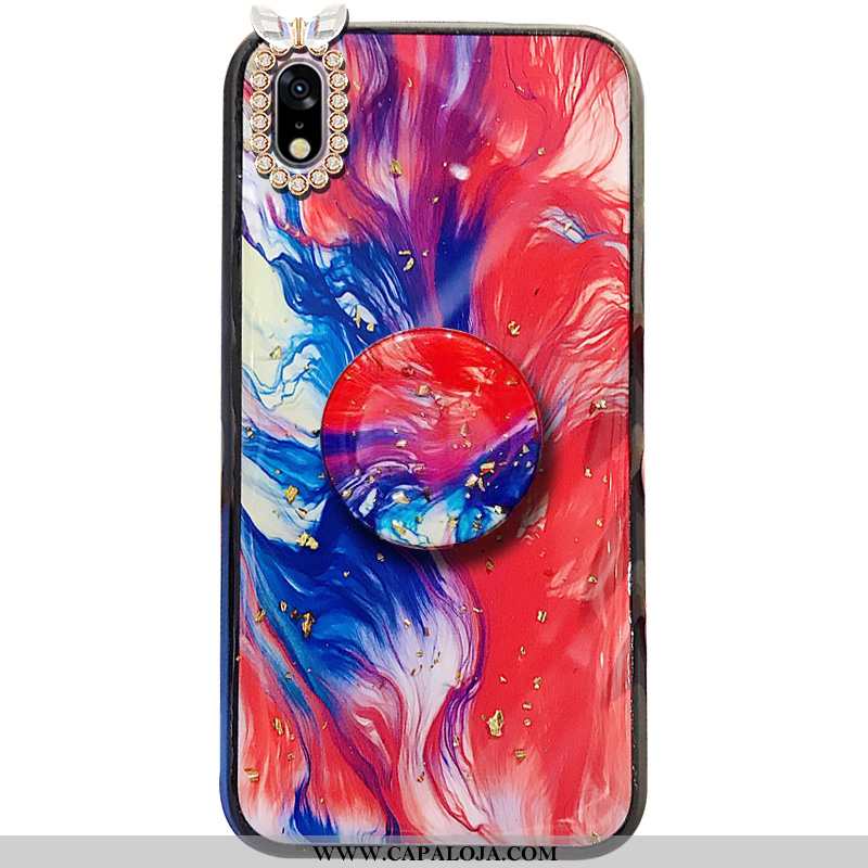 Capas Samsung Galaxy A10 Cordao Antiqueda Bola Cravejado Vermelho, Capa Samsung Galaxy A10 Tendencia