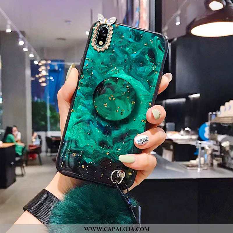 Capas Samsung Galaxy A10 Cordao Antiqueda Bola Cravejado Vermelho, Capa Samsung Galaxy A10 Tendencia