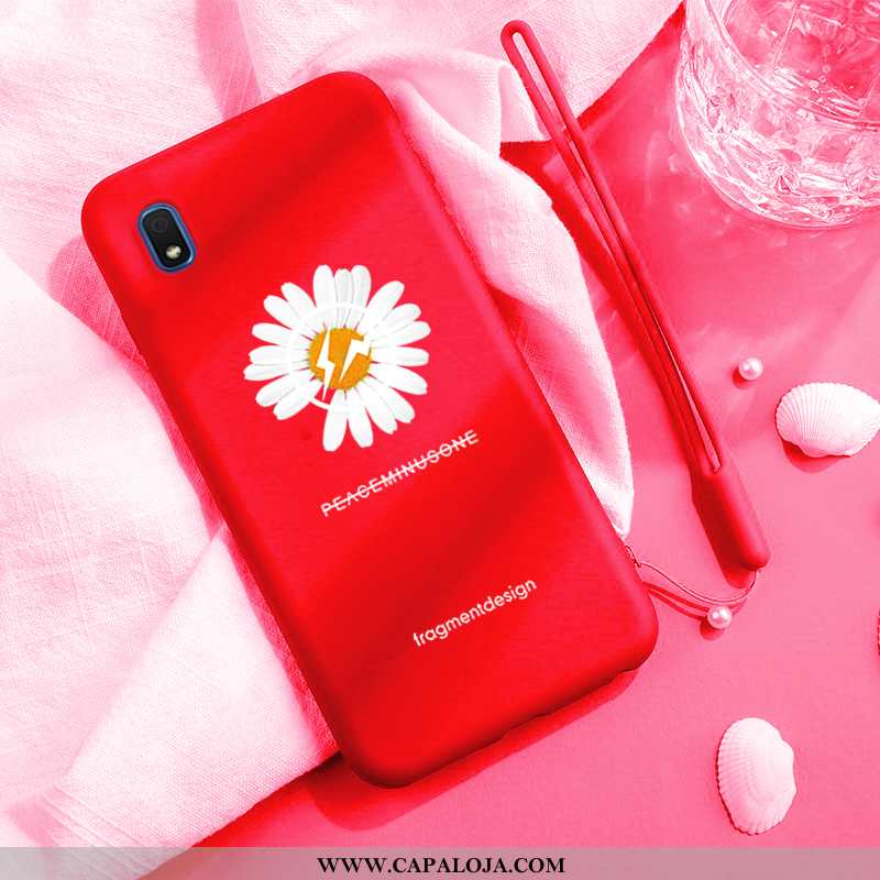 Capas Samsung Galaxy A10 Protetoras Cases Crisântemo Pequena Vermelho, Capa Samsung Galaxy A10 Silic