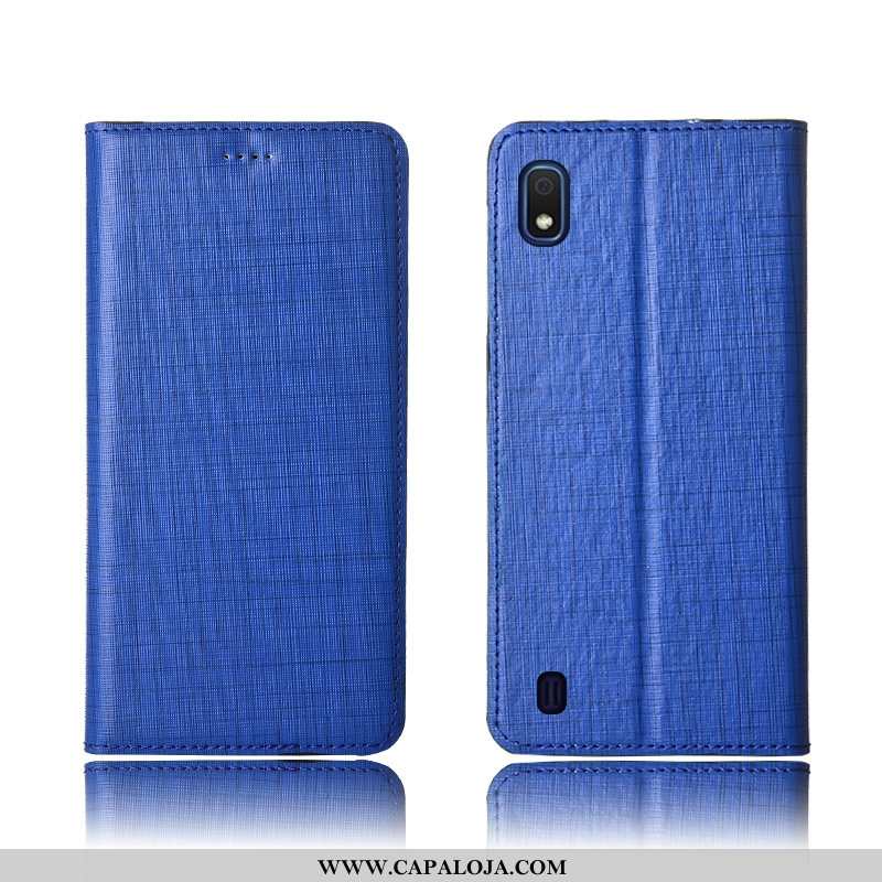 Capas Samsung Galaxy A10 Soft Couro Cases Silicone Azul, Capa Samsung Galaxy A10 Protetoras Baratas