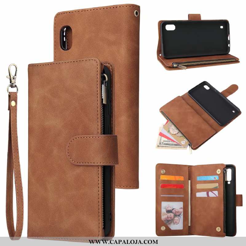 Capas Samsung Galaxy A10 Ziper Telemóvel Completa Cover Preto, Capa Samsung Galaxy A10 Carteira Vend