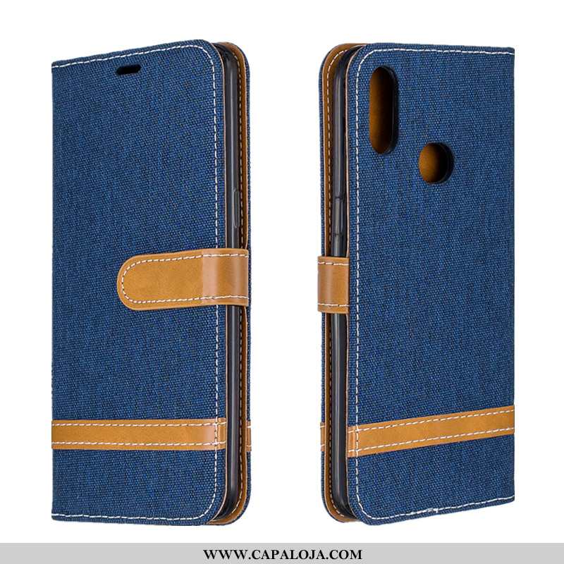 Capas Samsung Galaxy A10s Carteira Masculino Telemóvel Azul Escuro, Capa Samsung Galaxy A10s Couro O