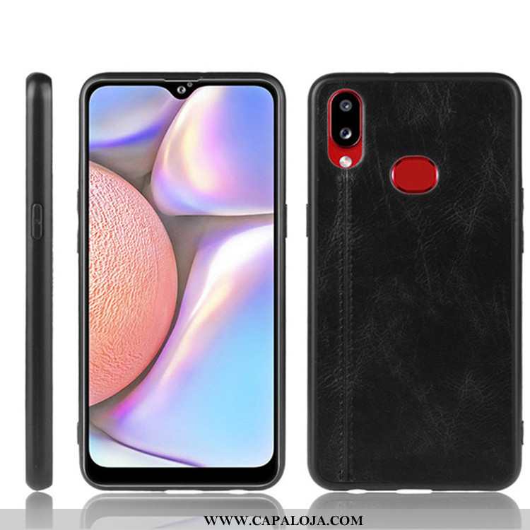 Capas Samsung Galaxy A10s Couro Resistente Fio Cases Preto, Capa Samsung Galaxy A10s Tendencia Barat