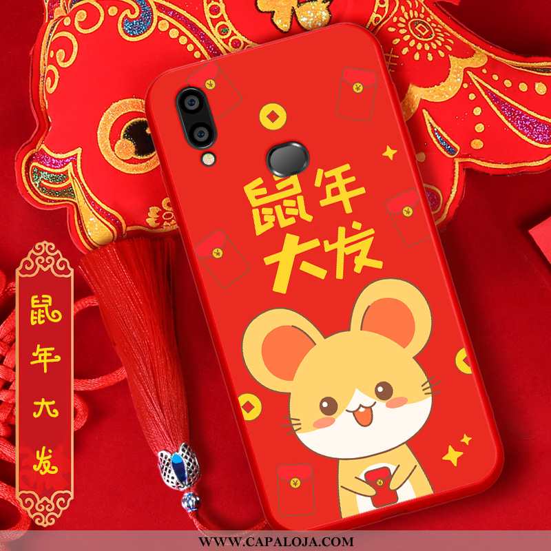 Capas Samsung Galaxy A10s Silicone Antiqueda Casaco Vermelho, Capa Samsung Galaxy A10s Feminino Bara