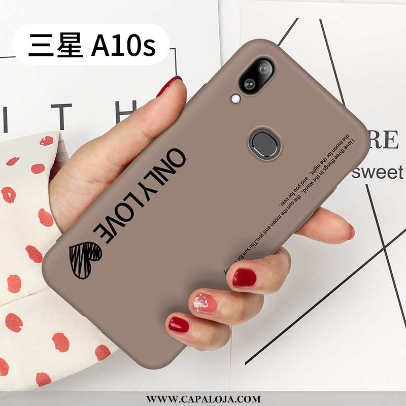 Capas Samsung Galaxy A10s Silicone Telemóvel Masculino Tendencia Cinza, Capa Samsung Galaxy A10s Fos