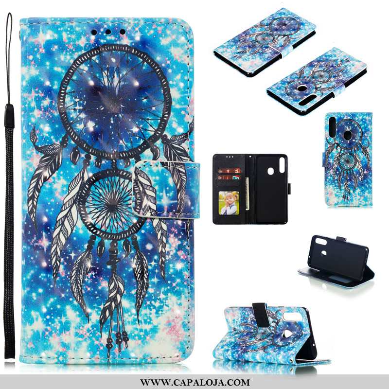 Capas Samsung Galaxy A20s Bonitos Feminino Desenho Animado Protetoras Azul, Capa Samsung Galaxy A20s