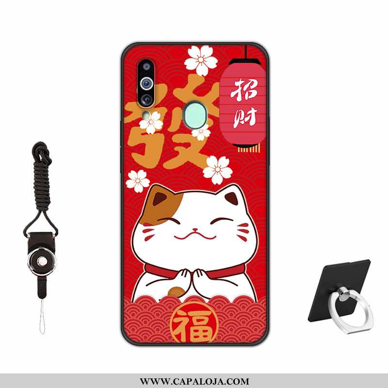 Capas Samsung Galaxy A20s Silicone Vermelha Pintado Antiqueda Vermelho, Capa Samsung Galaxy A20s Fos