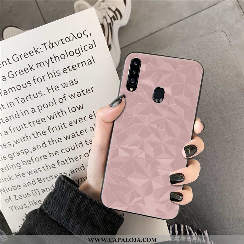 Capas Samsung Galaxy A20s Soft Quadriculada Minimalista Lisas Roxo, Capa Samsung Galaxy A20s Persona