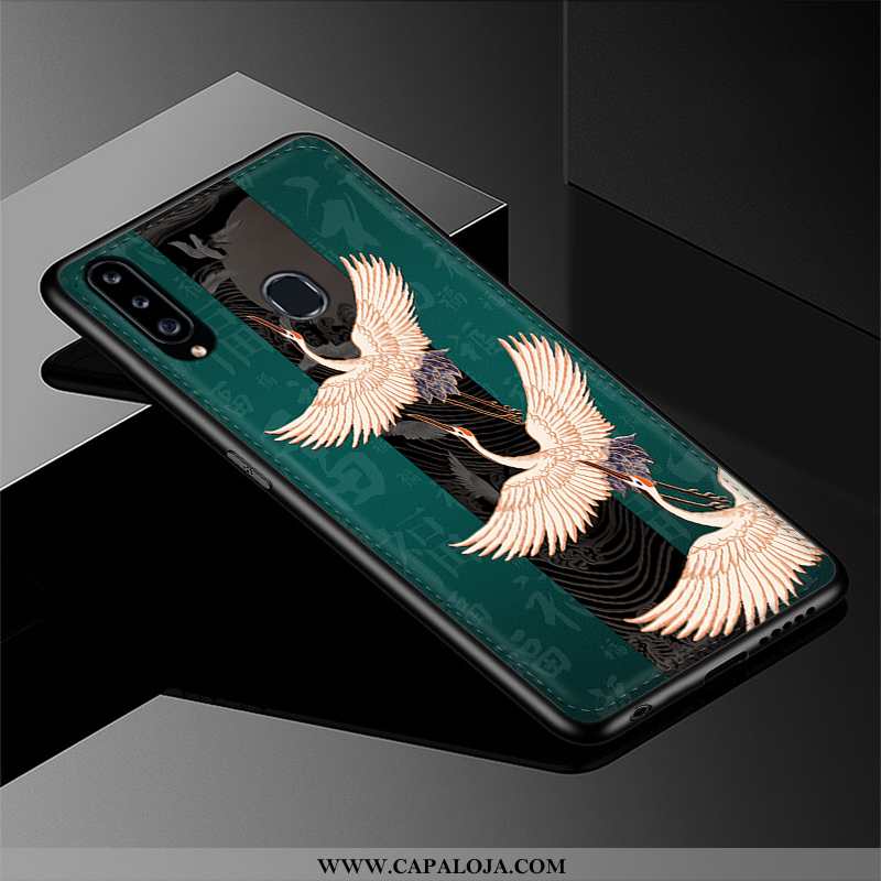 Capas Samsung Galaxy A20s Tendencia Masculino Cases Silicone Azul Escuro, Capa Samsung Galaxy A20s P