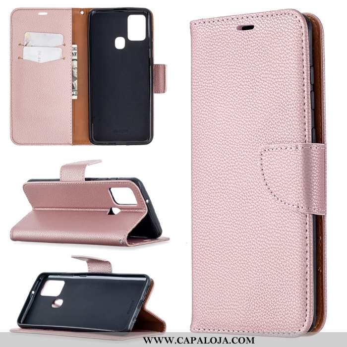 Capas Samsung Galaxy A21s Couro Rosa Telemóvel Lisas, Capa Samsung Galaxy A21s Protetoras Baratos