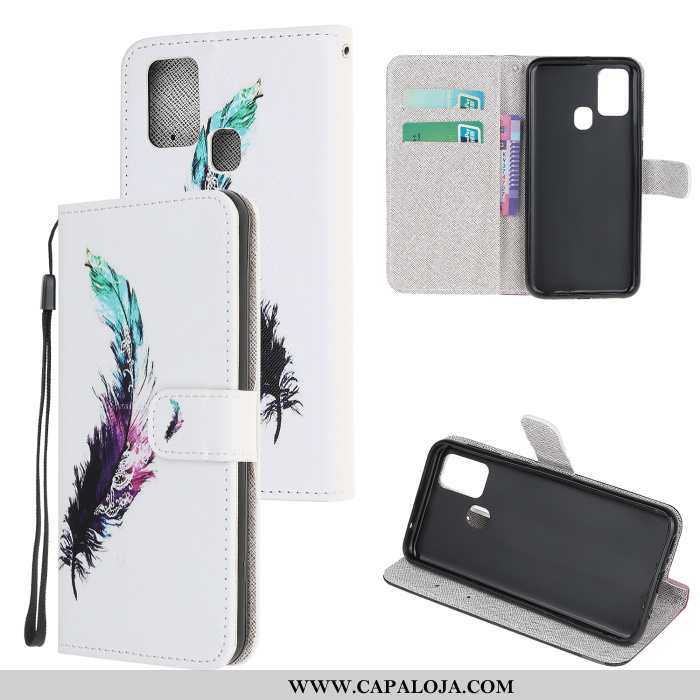 Capas Samsung Galaxy A21s Desenho Animado Cases Telemóvel Branco, Capa Samsung Galaxy A21s Couro Bar