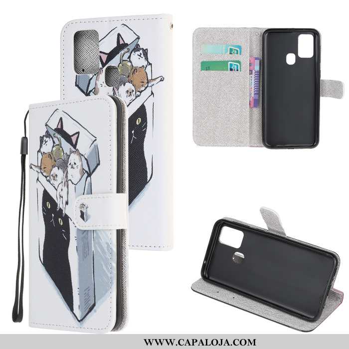 Capas Samsung Galaxy A21s Desenho Animado Cases Telemóvel Branco, Capa Samsung Galaxy A21s Couro Bar