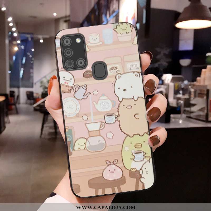 Capas Samsung Galaxy A21s Desenho Animado Fosco Nova Telemóvel Rosa, Capa Samsung Galaxy A21s Tenden