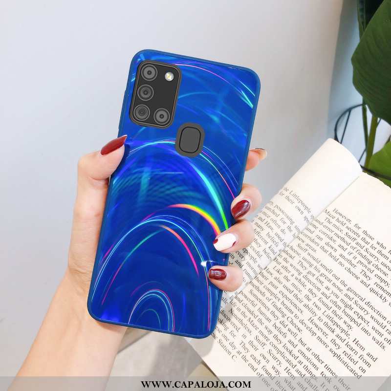 Capas Samsung Galaxy A21s Luxo Cases Tendencia Azul, Capa Samsung Galaxy A21s Desenho Animado Venda