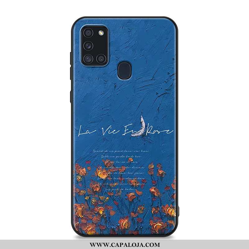 Capas Samsung Galaxy A21s Silicone Soft Colorido Telemóvel Azul, Capa Samsung Galaxy A21s Fosco Prom