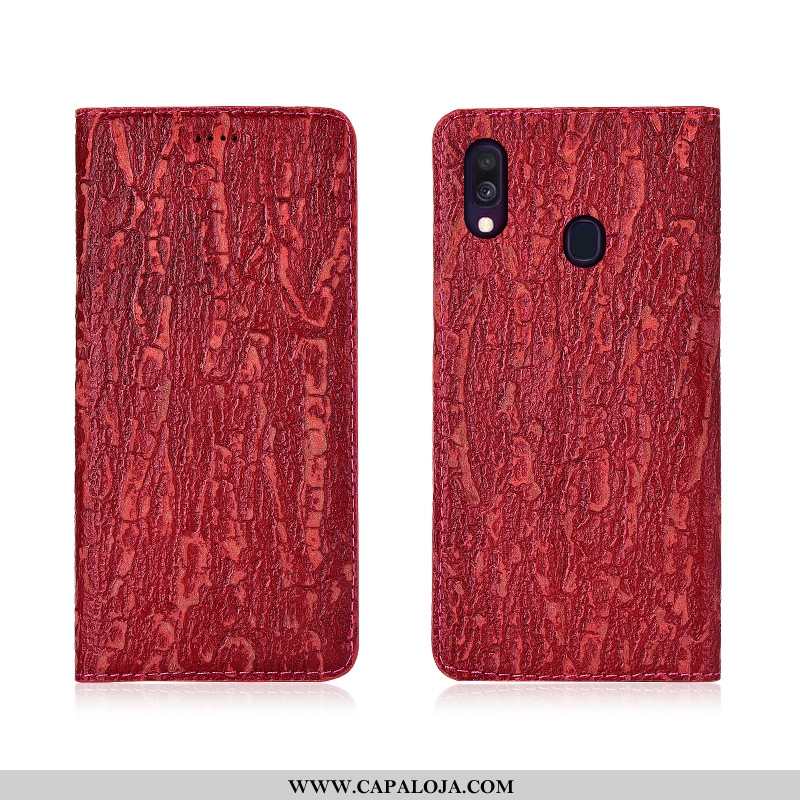 Capas Samsung Galaxy A40 Couro Legitimo Cases Vermelha Nova Vermelho, Capa Samsung Galaxy A40 Couro 