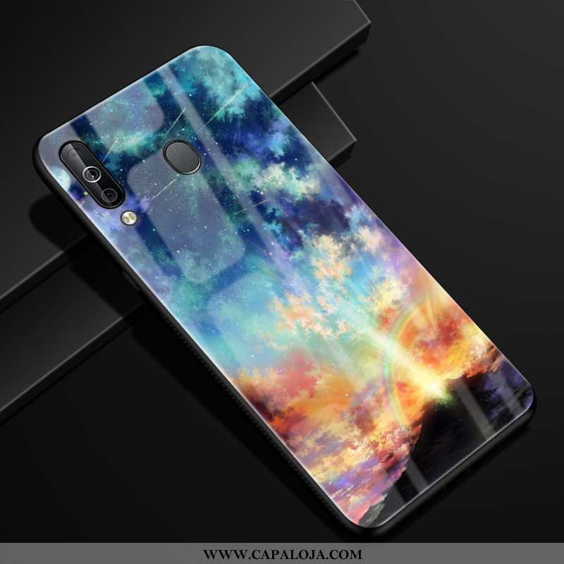 Capas Samsung Galaxy A40s Personalizada Vidro Estrelado Azul Escuro, Capa Samsung Galaxy A40s Criati