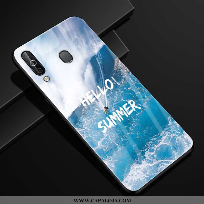 Capas Samsung Galaxy A40s Personalizada Vidro Estrelado Azul Escuro, Capa Samsung Galaxy A40s Criati