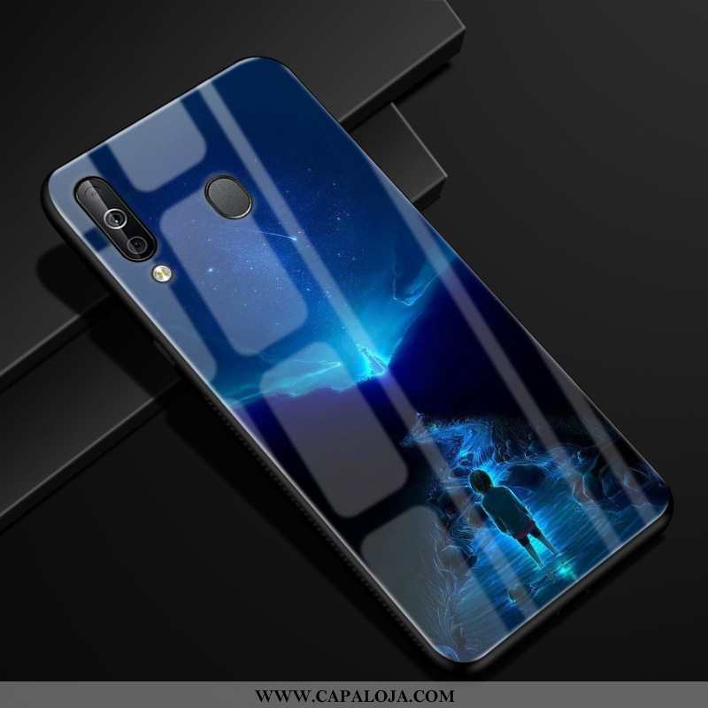 Capas Samsung Galaxy A40s Personalizada Vidro Estrelado Azul Escuro, Capa Samsung Galaxy A40s Criati