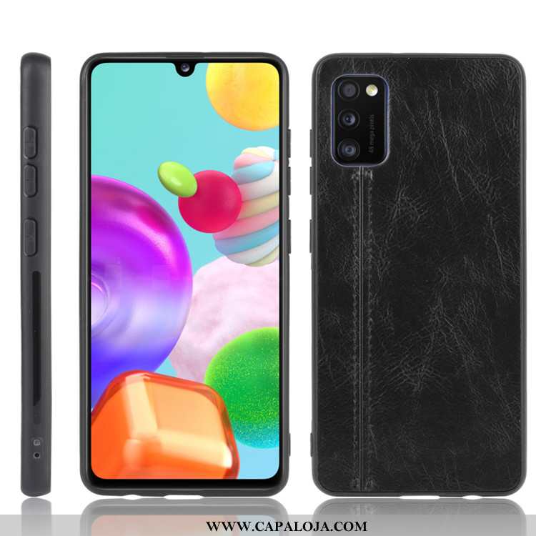 Capas Samsung Galaxy A41 Couro Resistente Protetoras Preto, Capa Samsung Galaxy A41 Tendencia Online