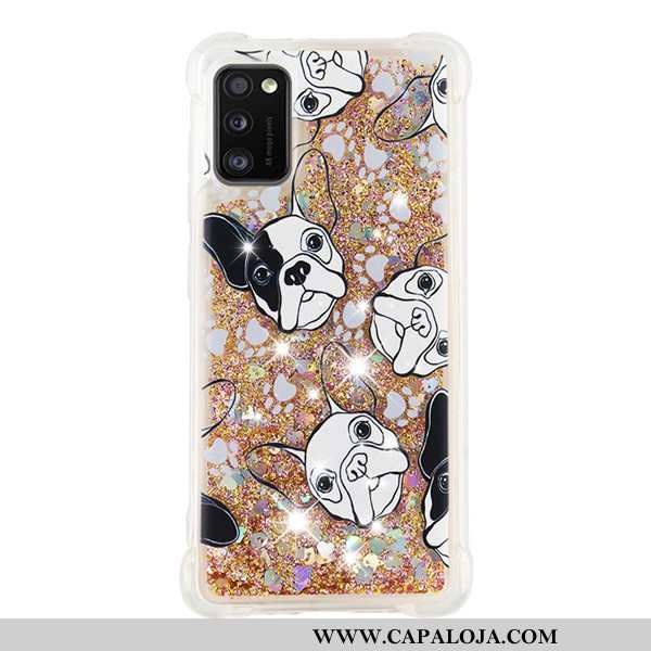 Capas Samsung Galaxy A41 Desenho Animado Dourado Telemóvel, Capa Samsung Galaxy A41 Antiqueda Online