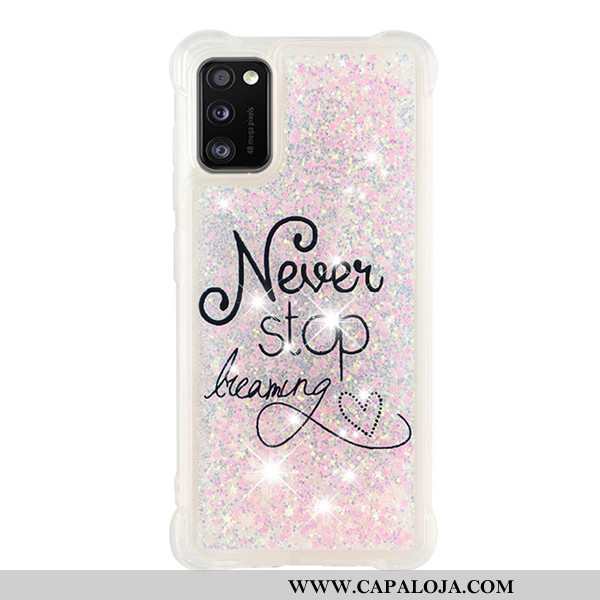 Capas Samsung Galaxy A41 Desenho Animado Dourado Telemóvel, Capa Samsung Galaxy A41 Antiqueda Online