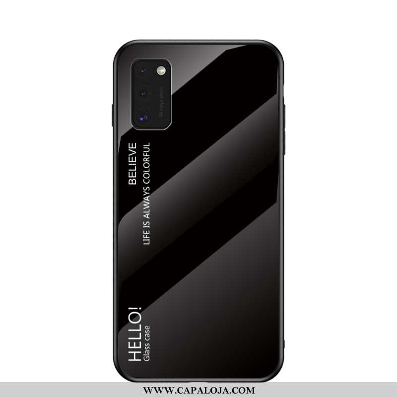 Capas Samsung Galaxy A41 Silicone Telemóvel Pintado Malha Preto, Capa Samsung Galaxy A41 Vidro Onlin