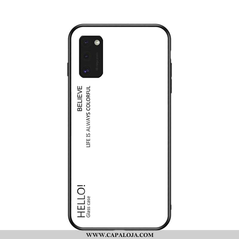 Capas Samsung Galaxy A41 Silicone Telemóvel Pintado Malha Preto, Capa Samsung Galaxy A41 Vidro Onlin