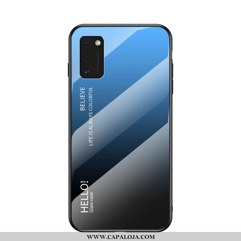 Capas Samsung Galaxy A41 Silicone Telemóvel Pintado Malha Preto, Capa Samsung Galaxy A41 Vidro Onlin