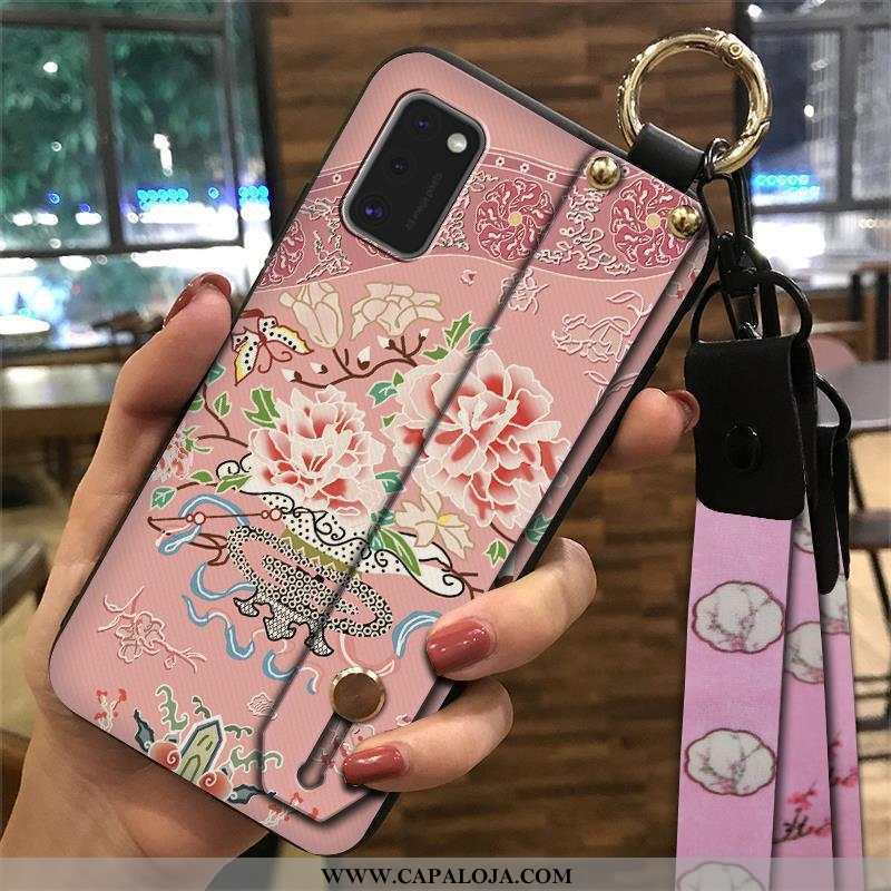 Capas Samsung Galaxy A41 Soft Wrisband Suporte Rosa, Capa Samsung Galaxy A41 Protetoras Comprar