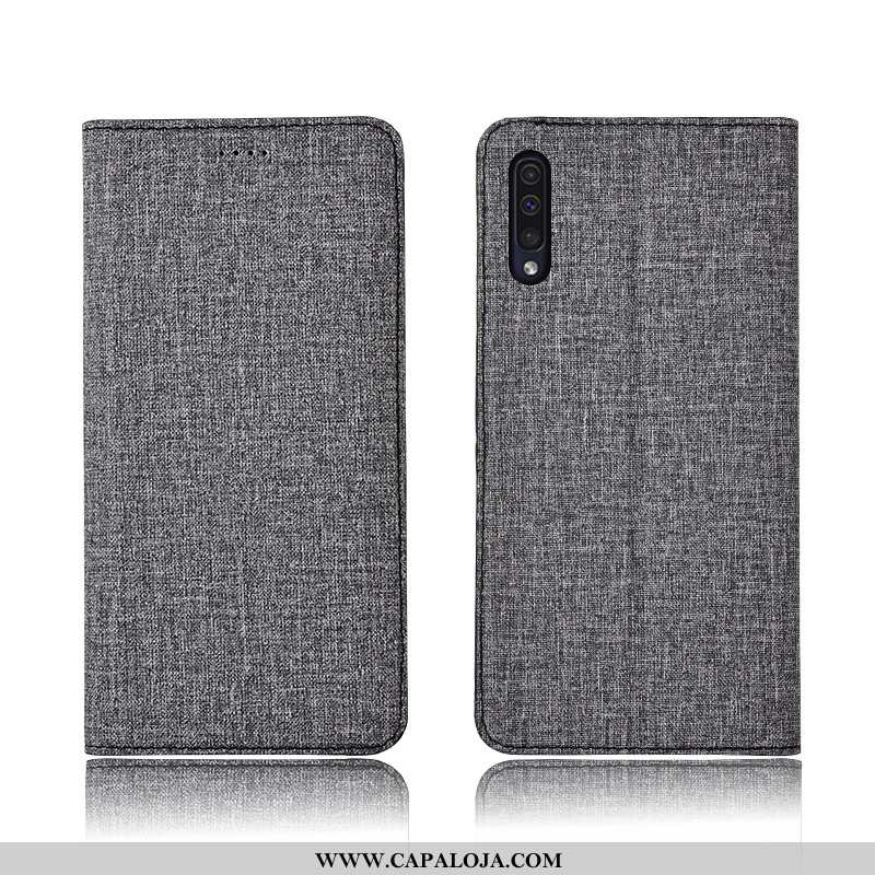 Capas Samsung Galaxy A50 Linho Completa Cases Protetoras Azul, Capa Samsung Galaxy A50 Fosco Barato