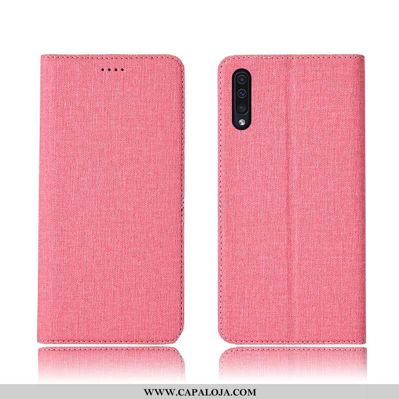 Capas Samsung Galaxy A50 Linho Completa Cases Protetoras Azul, Capa Samsung Galaxy A50 Fosco Barato