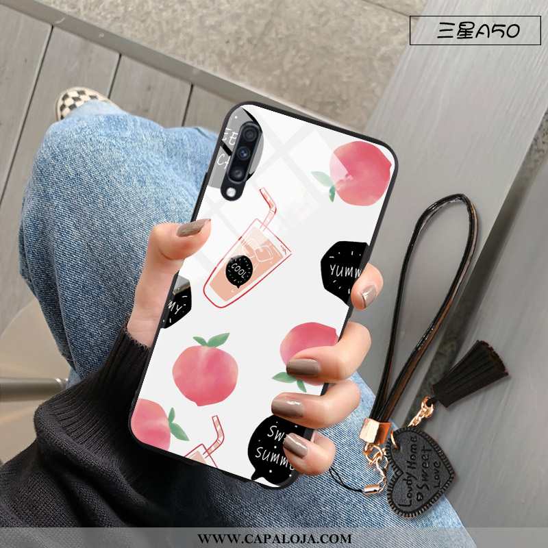 Capas Samsung Galaxy A50 Vidro Casaco Tampa Telemóvel Branco, Capa Samsung Galaxy A50 Personalizado 