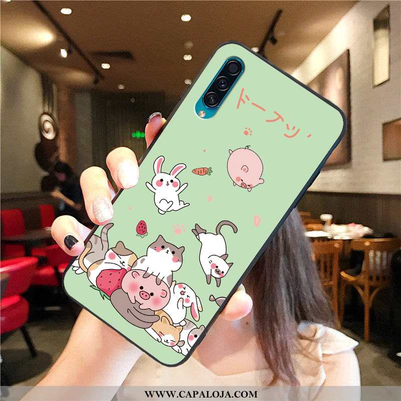 Capas Samsung Galaxy A50s Desenho Animado Soft Linho Protetoras Verde, Capa Samsung Galaxy A50s Tend